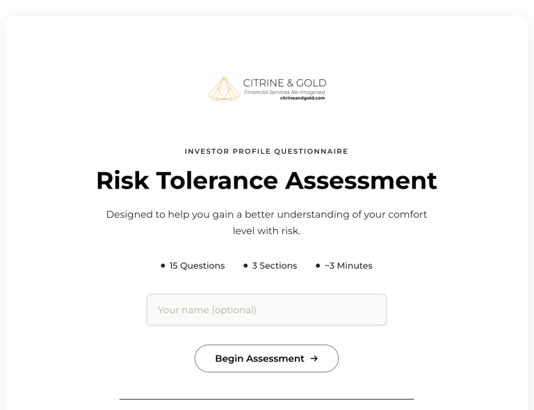 risk tolerance quiz title page